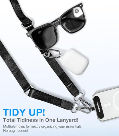 Phone Lanyard Crossbody, Adjustable Anti-Theft Phone Strap with 2 Patches, Durable & Skin-Friendly, Universal Neck Lanyard for All CellPhone Case, Travel Essential, Black - color: Z - Black