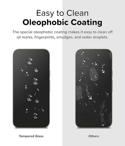 Ringke for Google Pixel 9a Screen Protector [Easy Slide, 2 Pack] | Easy Installation with Alignment Tool, Case Friendly Premium 9H Hardness Tempered Glass - size: Pixel 9a