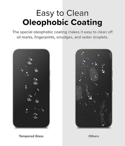 Ringke for Google Pixel 9a Screen Protector [Easy Slide, 2 Pack] | Easy Installation with Alignment Tool, Case Friendly Premium 9H Hardness Tempered Glass - size: Pixel 9a