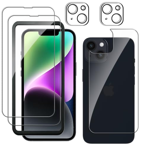 Front Screen + Back Glass Protector for iPhone 14 Plus with Lens Protector - color: [Clear]-iPhone 14 Plus