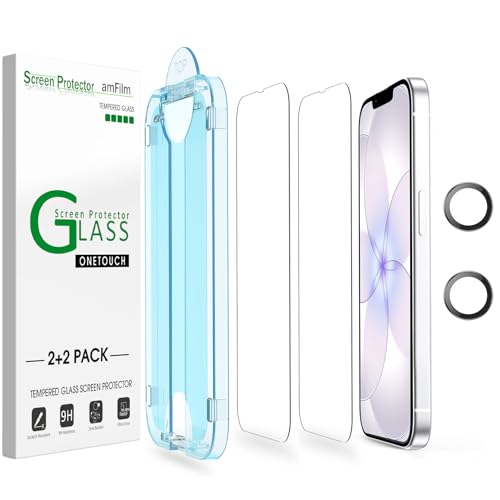 amFilm OneTouch for iPhone 17e Screen Protector 6.1'' Tempered Glass - size: C