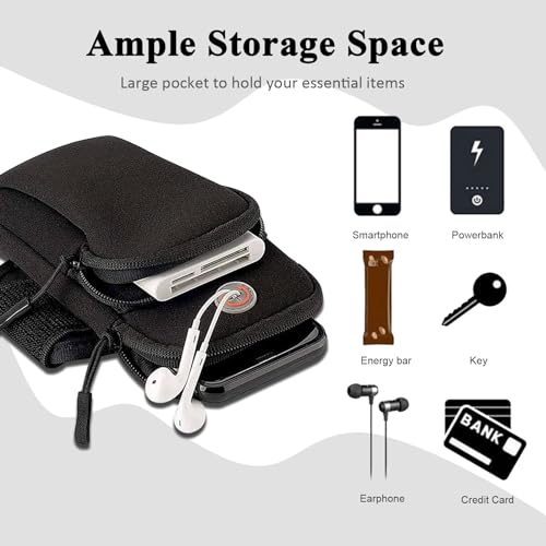 Phone Holder for Running Armband,Cell Phone Purse Small Crossbody Bags for Women Men Kids,iPhone 17 16 16e 15 14 13 12 11 Pro Max Xs Xr X 8 Plus Mini Galaxy Ultra S26 S25 Note Pouch Arm Bands - color: 6-Black with Crossbody Strap&Hook