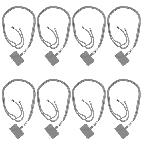 ELANE 8 Pieces Cell Phone Holder Around Neck,Adjustable Crossbody Phone Strap,Cell Phone Lanyard Crossbody Phone Lanyard - color: Grey