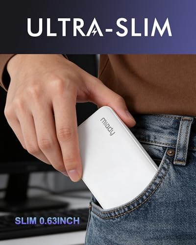 Miady 2-Pack Portable Charger, Slim 10000mAh Power Bank Travel Battery Pack - color: Green+Purple