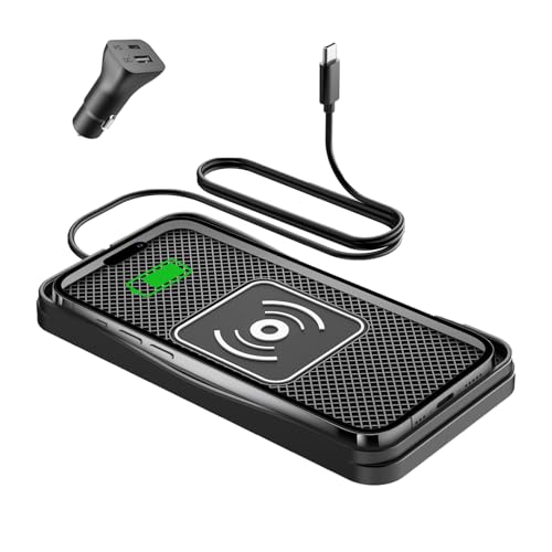15W Fast Non-Slip Wireless Car Charger Pad with Adapter Type C - size: 7" L x 3.7" W - 39.4" Adapter - Type C