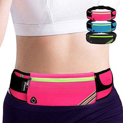 AIKENDO Women Fanny Pack Running Belt,Belt Bag Phone Holder - color: Pink
