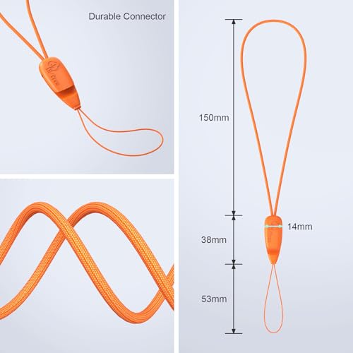 E-Tree 2 Pack Multi-Purpose Wrist Lanyard Hand Strap for Cell Phone Case Camera Airpods Keys Keychain Keys USB Flash Drive - color: Orange & Orange