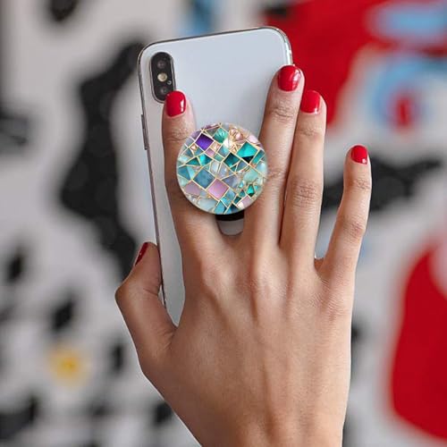 (6 Pack) Collapsible Cell Phone Grip for Smartphones,Expanding Cellphone Holder for Phone - Colorful Stone