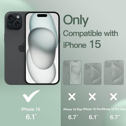 JETech Silicone Case for iPhone 15, Midnight Green | Silky Soft Touch, Shockproof Protection, Scratch Resistant, Microfiber Lining - color: Midnight Green, size: iPhone 15