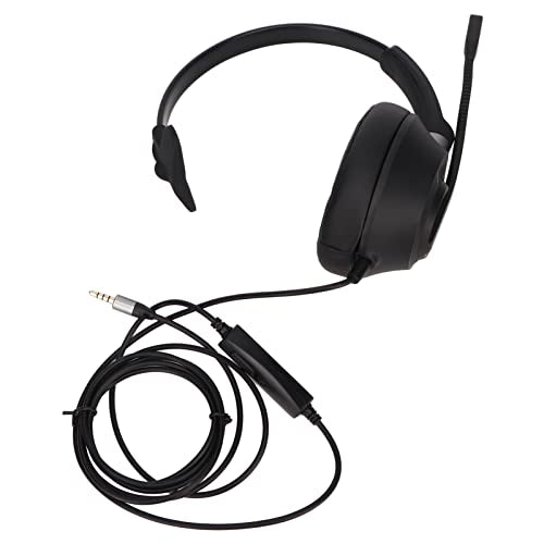 ciciglow Single Sided Ear Headphone, ENC Noise Reduction Business Headset 3.5mm Volume Adjustment Monaural Telephone Headset with Mic for Home Call Center