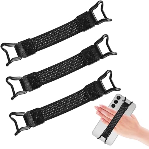 Mobile Phone Security Hand Strap Holders With Clip - Handheld Drop Prevention Elastic Bundle Grip Belts - Accessory for Kindle and Most Smartphones (3 Pcs)