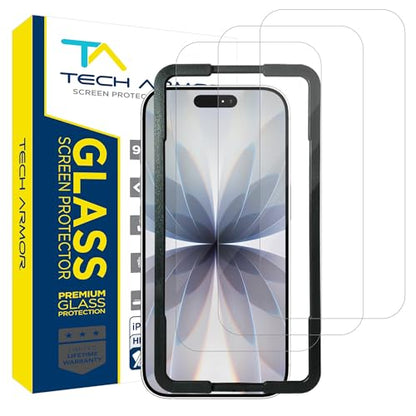 Tech Armor Screen Protector for iPhone 17, Ballistic Tempered Glass, 3-Pack