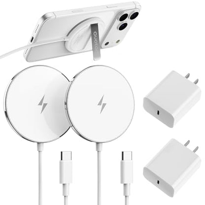 New for 15W MagSafe Charger: Magnetic Wireless Charging Pad for iPhone 17 16 15 14 13 12 Series AirPods 4-2 Pro, Strong Magnet, with PD20W Charging Block, Ultra-Thin Portable(2Pack 5FT) - color: Warm white