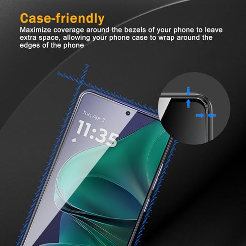 3 Pack Privacy Screen Protector for Motorola Moto G Stylus 5G 2025/2024, Anti Spy Tempered Glass 9H Hardness, Black Protector Anti Spy, Bubble Free, Anti-Scratch - size: Moto G Stylus 2025/2024(3 Privacy Screen + 0 Lens)