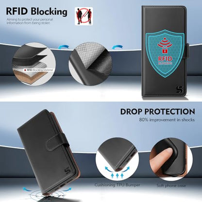 Shieldtop Compatible with Samsung Galaxy S23+ Plus Wallet Case with Card Holder,Women Men RFID Blocking PU Leather Flip TPU Protective Cover Credit Card Slots,Phone Case for S23 Plus,Black - color: Black, size: Galaxy S23 Plus - 6.6"