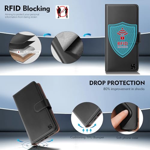 Shieldtop Compatible with Samsung Galaxy S24+ Plus Wallet Case with Card Holder,Women Men RFID Blocking PU Leather Flip TPU Protective Cover Credit Card Slots,Phone Case for S24 Plus,Black - color: Black, size: Samsung Galaxy S24 Plus - 6.7"