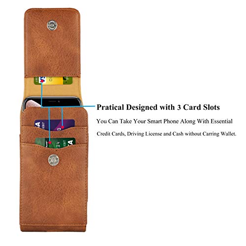 Njjex Cell Phone Holster for Samsung Galaxy S25 Ultra S24 S23 S22 S21 S20 FE A17 A16 A15 A14 A35 A36 5G A12 A13 A32 A71 Note 20 Ultra iPhone 17 PU Leather Belt Clip Holster Pouch Holder Carrying Case | Cell Phone Holster for Samsung Galaxy S26 S25 S24 FE