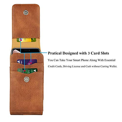 Njjex Cell Phone Holster for Samsung Galaxy S25 Ultra S24 S23 S22 S21 S20 FE A17 A16 A15 A14 A35 A36 5G A12 A13 A32 A71 Note 20 Ultra iPhone 17 PU Leather Belt Clip Holster Pouch Holder Carrying Case | Cell Phone Holster for Samsung Galaxy S26 S25 S24 FE