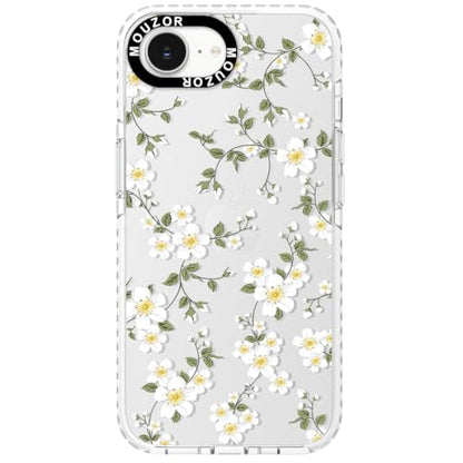 Cute Phone Case for iPhone 16e, Vine Flowers 17e Cases, Aesthetic Floral Pattern Soft Clear TPU Shockproof Bumper Cover for Girls Women - size: iPhone 16e/17e
