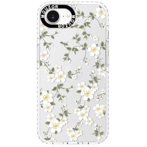 Cute Phone Case for iPhone 16e, Vine Flowers 17e Cases, Aesthetic Floral Pattern Soft Clear TPU Shockproof Bumper Cover for Girls Women - size: iPhone 16e/17e