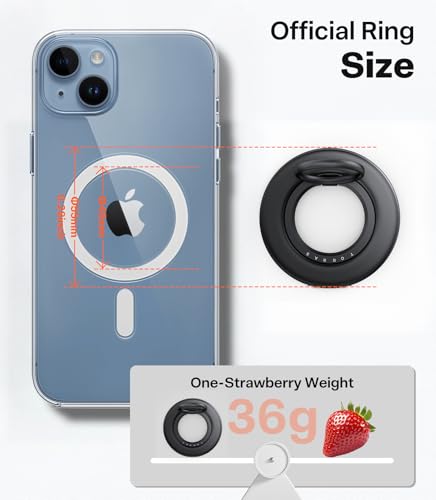 TORRAS 2025 Flagship 360 Magnetic Phone Grip Ring Holder Kickstand, Black - color: Black