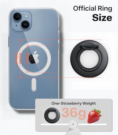 TORRAS 2025 Flagship 360 Magnetic Phone Grip Ring Holder Kickstand, Black - color: Black