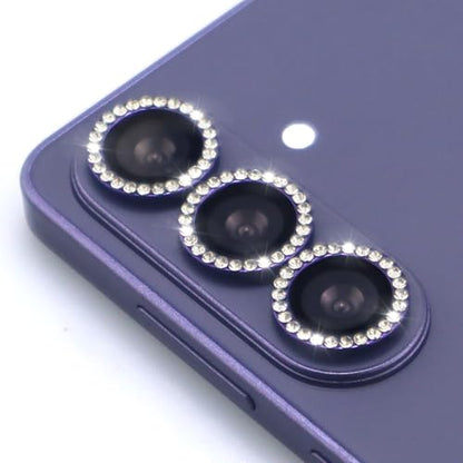 for Samsung Galaxy S26 / S26 Plus Camera Lens Protector, Bling Diamond Metal Ring Tempered Glass Lens Cover, Sparkly Rhinestone Accessories (Violet) - color: Violet