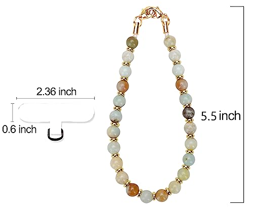 VICHUNHO Marble Beaded Phone Wrist Strap, Cellphone Lanyard with Tether Tab, Hands-Free Wristlet Bracelet - color: Amazonite