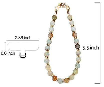 VICHUNHO Marble Beaded Phone Wrist Strap, Cellphone Lanyard with Tether Tab, Hands-Free Wristlet Bracelet - color: Amazonite
