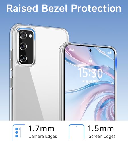 USLAI Case for Samsung Galaxy S20 FE 5G, Anti-Yellowing, Crystal Clear Back, Shockproof & Military‑Grade Drop Protection - Transparent - color: Clear, size: Galaxy S20 FE