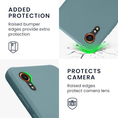 kwmobile Case Compatible with Samsung Galaxy Xcover7 Case - Soft Slim Protective TPU Silicone Cover - Antique Stone - color: Antique Stone