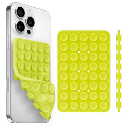 Yojaro Silicone Suction Cup Phone Case Mount Double Sided, Phone Accessories Hands-Free Strong Grip Holder for Selfies and Videos, Silicon Phone Stand for iPhone and Android Green - color: Green