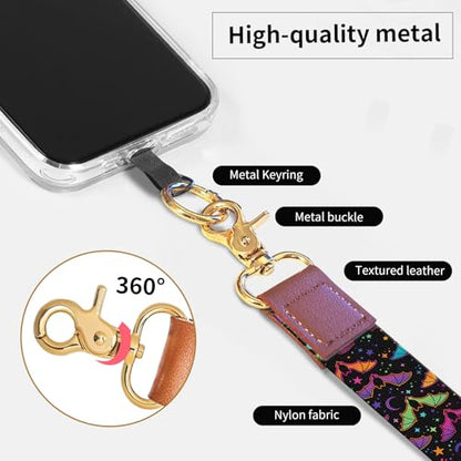 Phone Lanyard Crossbody Wrist Strap, Cute Cell Phone Lanyards for around the Neck Wristlet Wrist Strap - color: Purple Bats