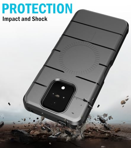 Case and Holster Combo for Sonim XP Pro 5G Phone - Matte Black | Compatible with MagSafe, Magnetic, Rugged Cover, Enhanced Grip, with Belt Clip Holder, Ratchet Rotation - color: Black