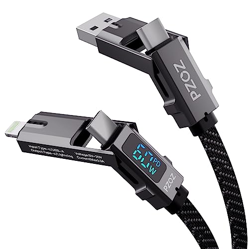 pzoz 4-in-1 Multi Charging Cable with LED Display, 60W PD Fast Charging - style: 60W