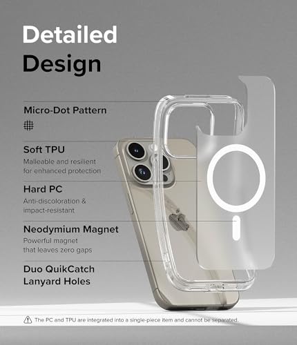 Ringke for iPhone 15 Pro Max Case [Fusion Magnetic Matte Clear] | Compatible with MagSafe, Oil & Dirt Resistant, Anti-Fingerprint Technology Prevents Oily Smudges, Feels Velvety Soft - size: iPhone 15 Pro Max