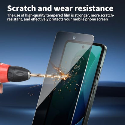 2 Pack For Moto G 5G 2024 Privacy Screen Protector + 2 Pack Camera Lens Protector, 9H Hardness Anti-Spy Tempered Glass, Scratch-Resistant (Moto G 5G 2024)