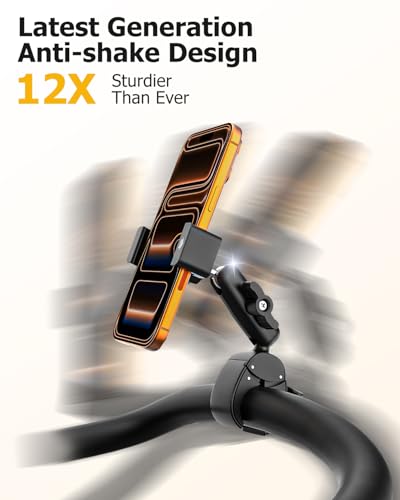 Stroller Phone Holder Handle - 360° Metal Arm & Super Stable