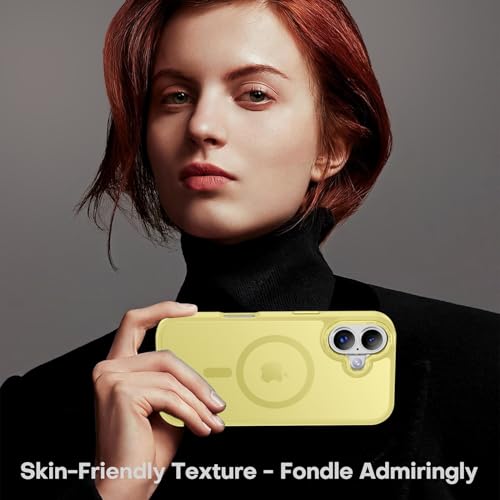 Newfuture Magnetic for iPhone 17 Case Matte Shockproof, Yellow | Military Drop Protection, Slim Matte Anti-Fingerprint, Compatible with Magsafe, Camera Guard, Translucent Protective Cover - color: Yellow, size: iPhone 17 6.3 inch