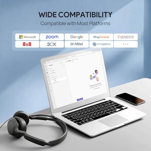 Yealink UH42 USB-C/A Wired Headset,AI Noise Cancelling Mic,in-Line Controls - color: Dual-Ear (Teams）, size: USB-C/A