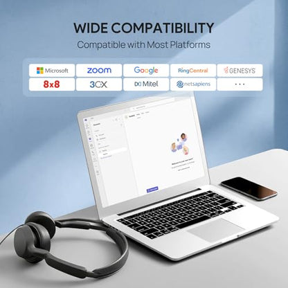 Yealink UH42 USB-C/A Wired Headset,AI Noise Cancelling Mic,in-Line Controls - color: Dual-Ear (Teams）, size: USB-C/A