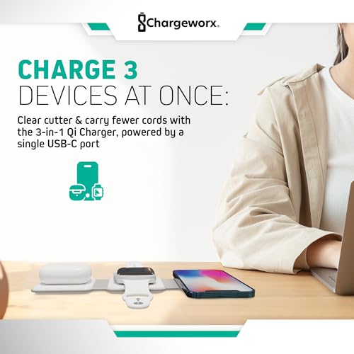 3-in-1 Foldable MagSafe Charger, iPhone 17/16/15, Apple Watch & AirPods Pro