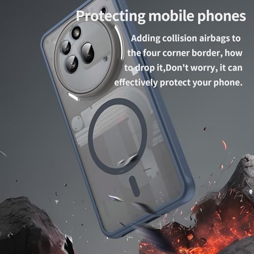 Asuwish Phone Case for Nothing Phone (3a) Pro, Compatible with Magsafe Magnetic, Translucent Matte Anti-Fingerprint Back, Military Grade DropProof Shockproof Protective Cell Cover 3 a Women Men Blue - color: Blue