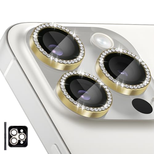 Camera Lens Protector for iPhone 16 Pro/16 Pro Max, Diamond Gold - color: Diamond Gold