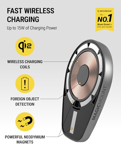 Scosche MPQMWD Charge Pro Qi2 MagSafe Charger Car Mount, 15W Fast Magnetic Wireless Charging Suction Cup Phone Holder for Dashboard/Windshield Compatible with iPhone 16/15/14/13/12 Pro Max Plus, S25 - size: Teardrop, style: Window / Dash Suction