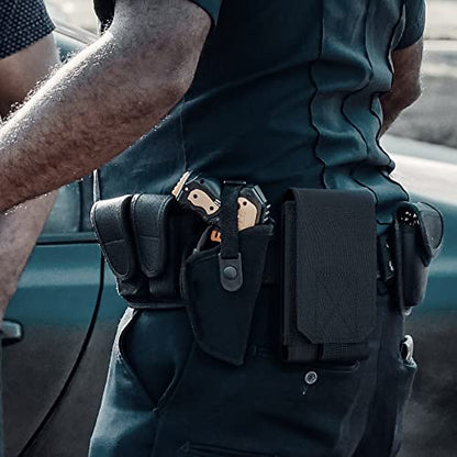 Tactical Molle Phone Holster Pouch, Universal Belt Waist Bag for iPhone 17 Pro Max/17 Pro/17/16 Pro Max/15 Pro Max/14 Pro Max/13/12, Samsung S25 Ultra/S24/S23, Size L - color: Black(1 Pack)
