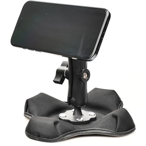 VAUBORTTI Magnetic Phone Holder for Desk&Car Dash,Aluminum Arm, Non-Slip Beanbag Base, 360° Rotation at 3 Points, Compatible with MagSafe iPhone 12-16 Series, Fits RAM B Size 1" Ball