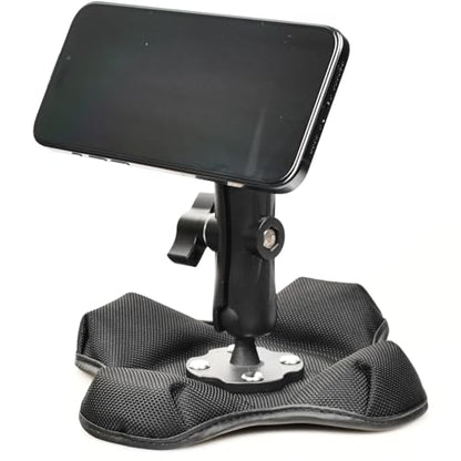 VAUBORTTI Magnetic Phone Holder for Desk&Car Dash,Aluminum Arm, Non-Slip Beanbag Base, 360° Rotation at 3 Points, Compatible with MagSafe iPhone 12-16 Series, Fits RAM B Size 1" Ball