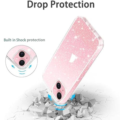 JJGoo Compatible with iPhone 13 Case, Clear Glitter Soft TPU Shockproof Protective Bumper Cover, Sparkle Bling Sparkly Cute Slim Women Girls Phone Case for iPhone 13, 6.1inch - color: Clear Glitter
