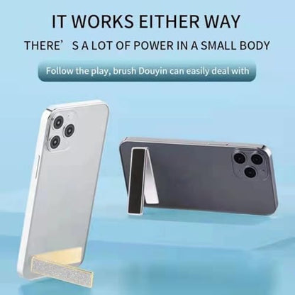 Yoidesu Phone Kickstand, Ultra Thin Adjustable Angle Phone Vertical and Horizontal Stand, Shiny Fashionable Metal Sticky Foldable Smartphone Stand for Any Cell Phone (Rose - color: Rose Red